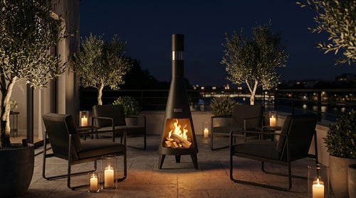 L'Obélisque — Brasero cheminée extérieur 160cm | Métal thermolaqué | L'Art du Feu