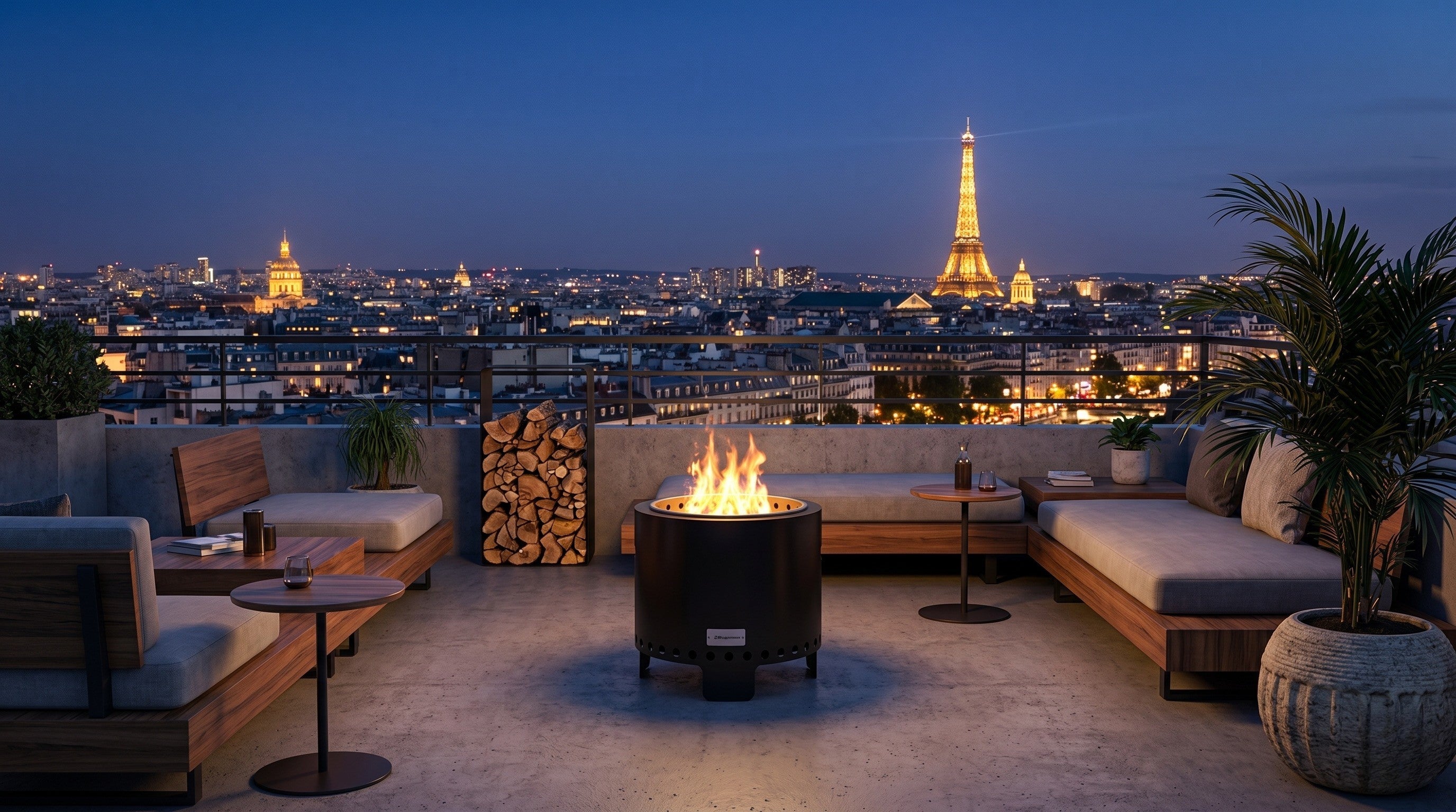 Le Foyer — Grand brasero sans fumée de jardin | Métal thermolaqué | L'Art du Feu