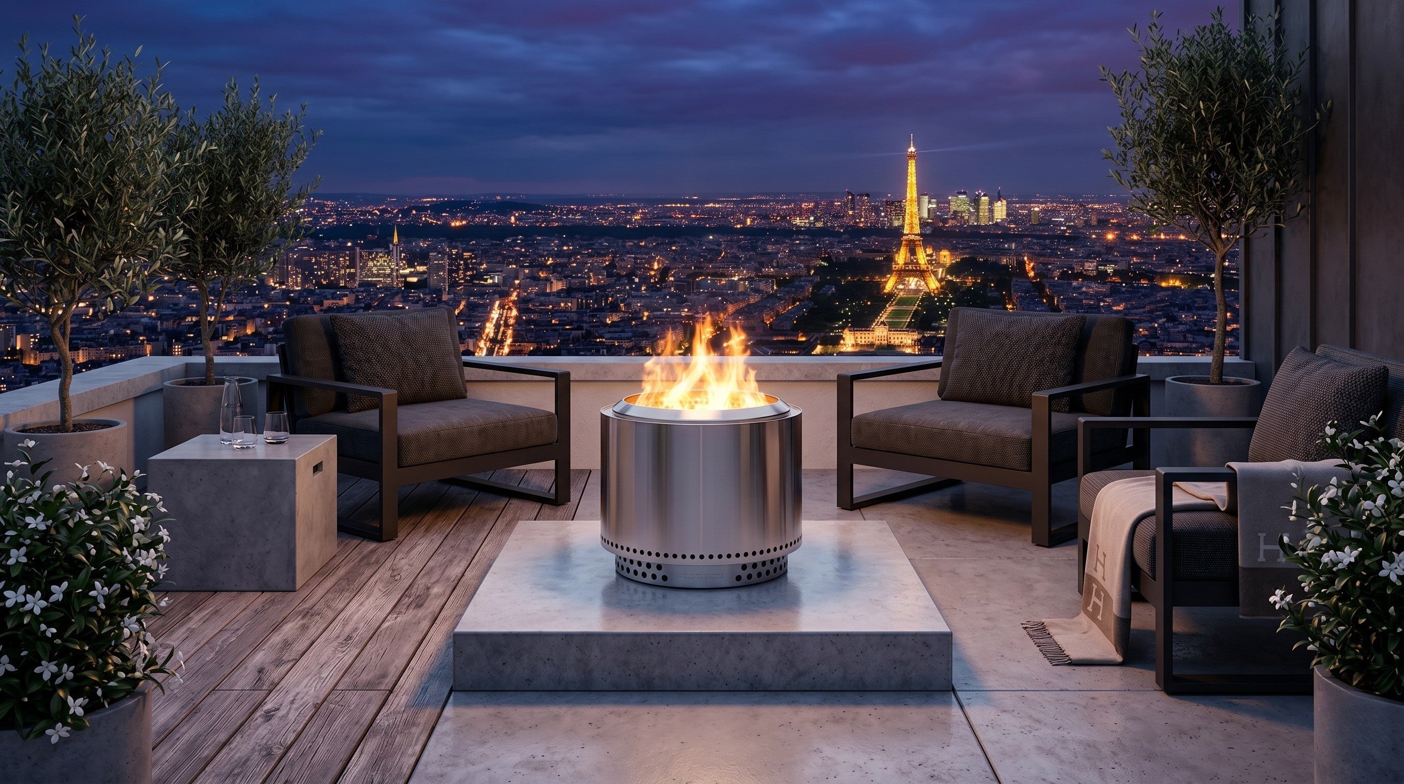 Le Titan — Brasero sans fumée en acier inoxydable 304 | L'Art du Feu