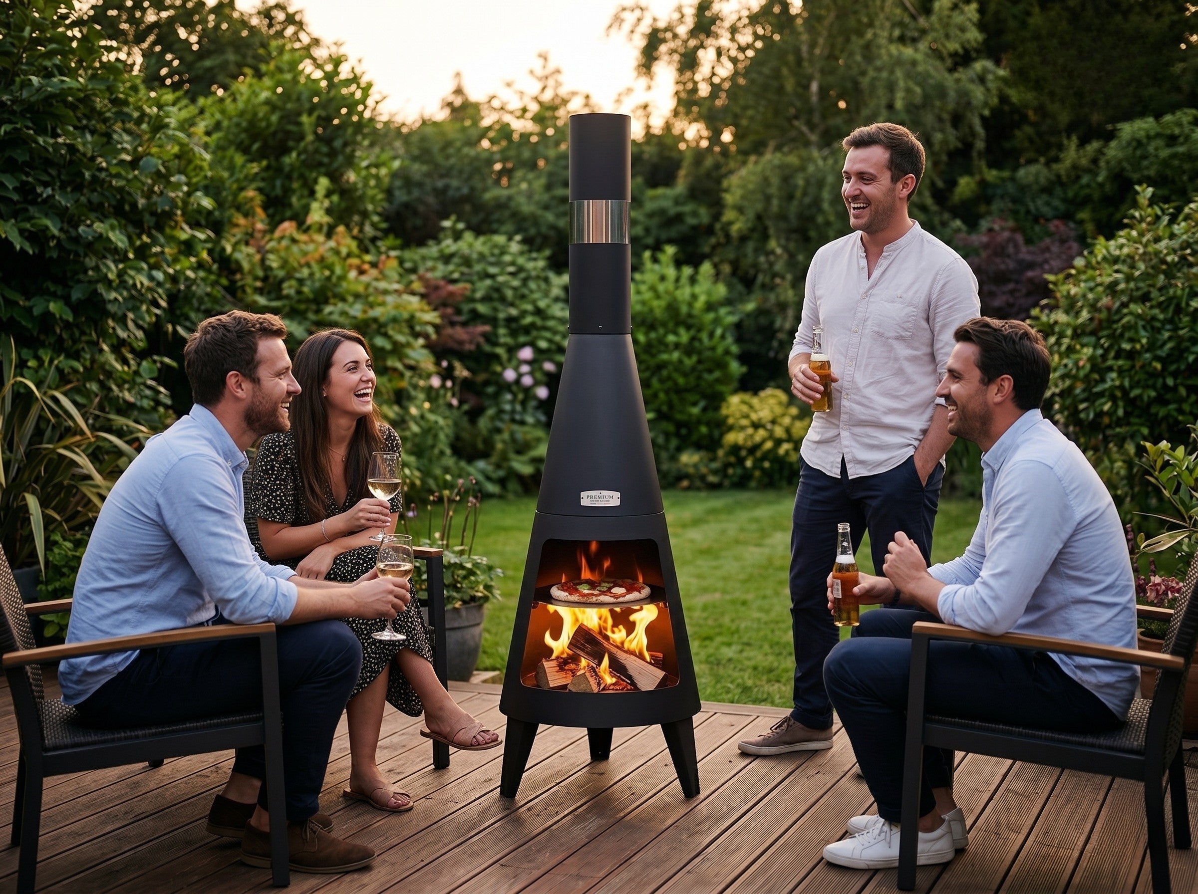 L'Obélisque — Brasero cheminée extérieur 160cm | Métal thermolaqué | L'Art du Feu
