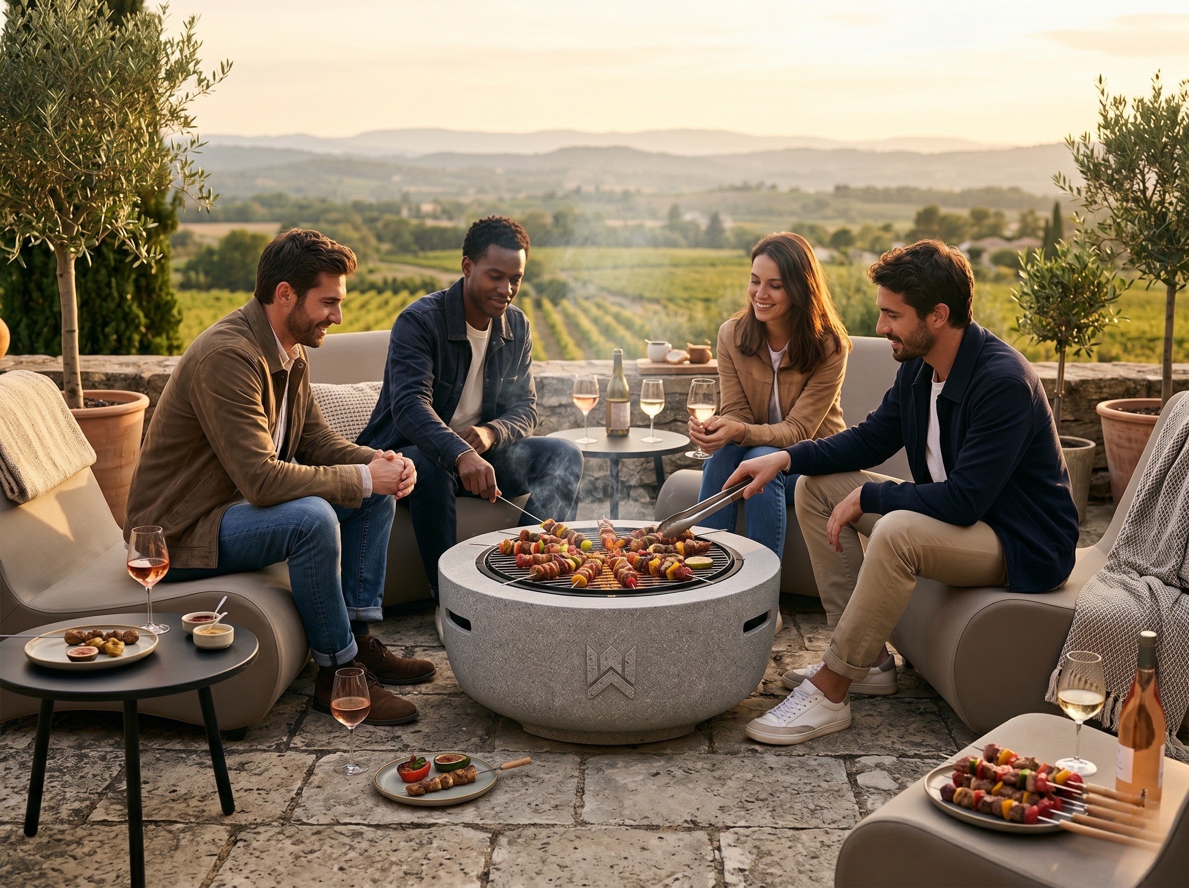 La Pierre — Brasero barbecue table basse effet granit | L'Art du Feu