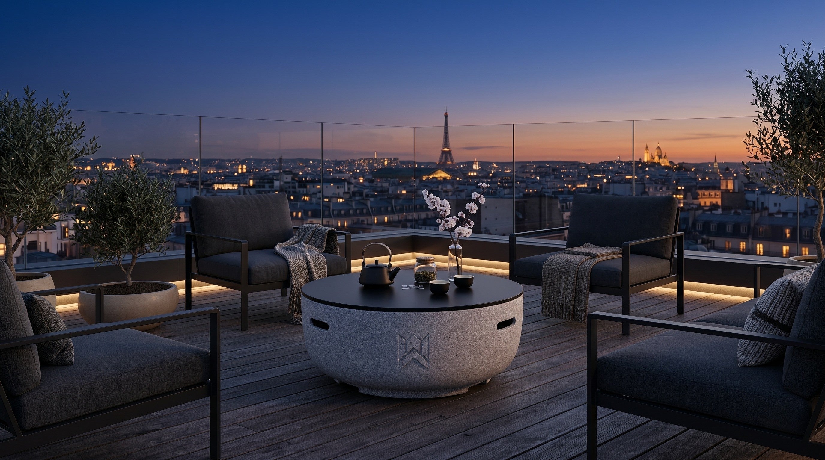 La Pierre — Brasero barbecue table basse effet granit | L'Art du Feu