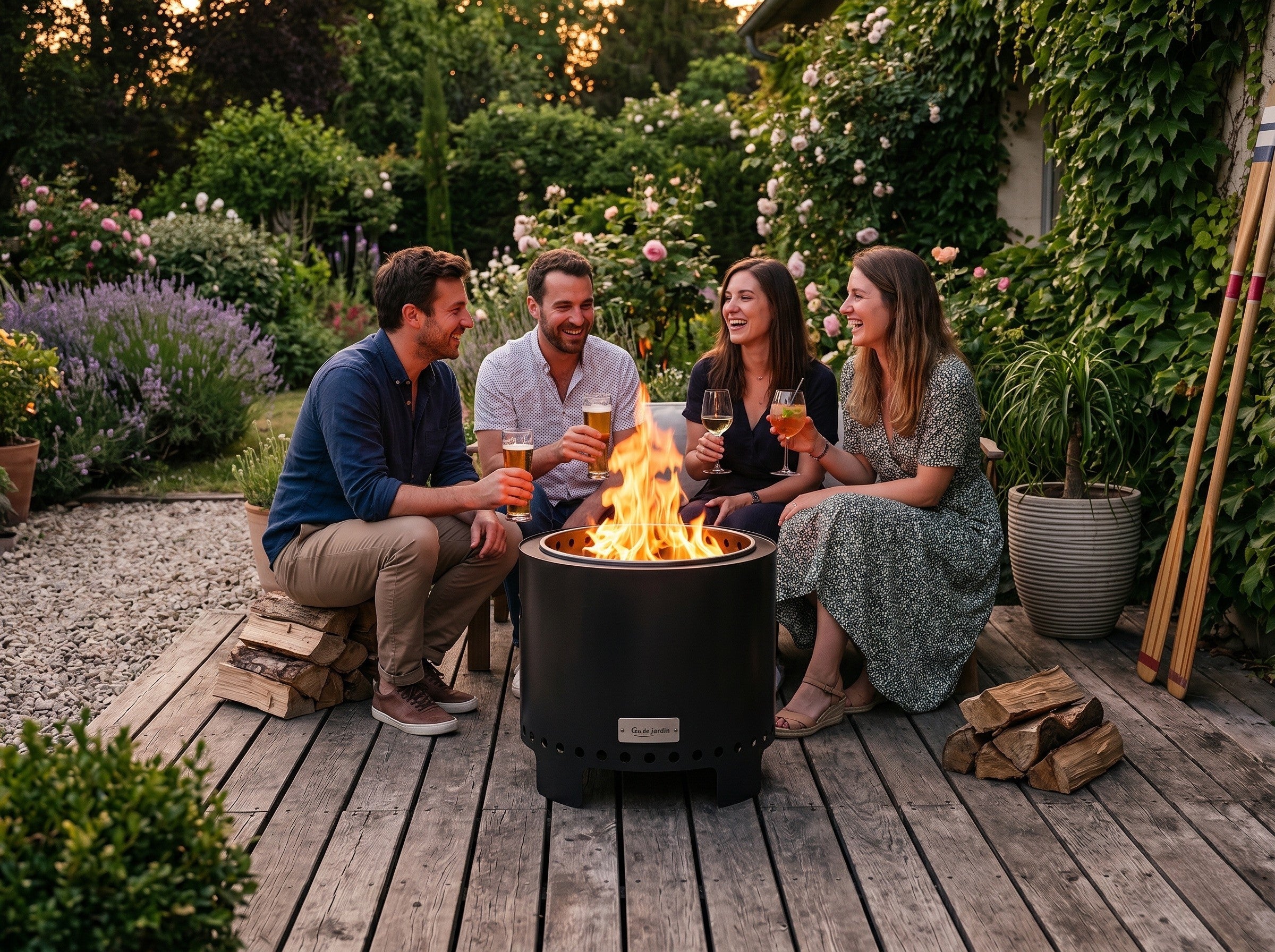 Le Foyer — Grand brasero sans fumée de jardin | Métal thermolaqué | L'Art du Feu